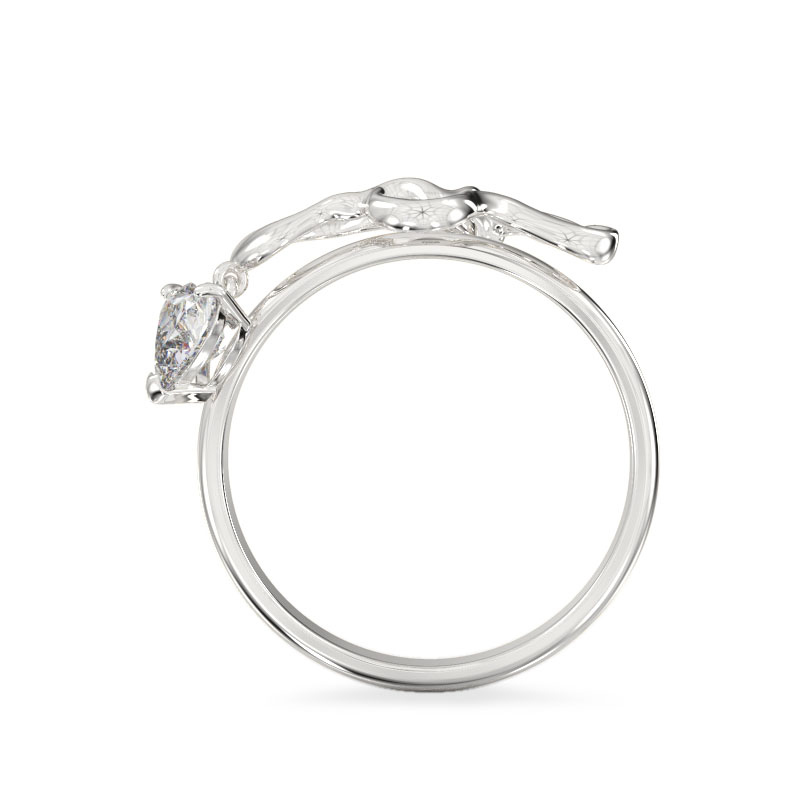 Elegant Branch White Gold Ring3