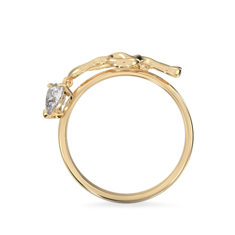 Elegant Branch Yellow Gold Ring3