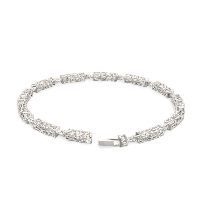 Exquisite Design Bracelet of White Gold
