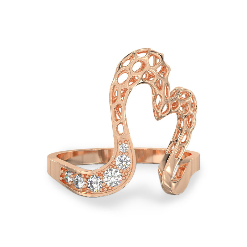 Open Heart Rose Gold Ring2
