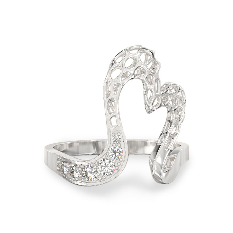 Open Heart white gold Ring2