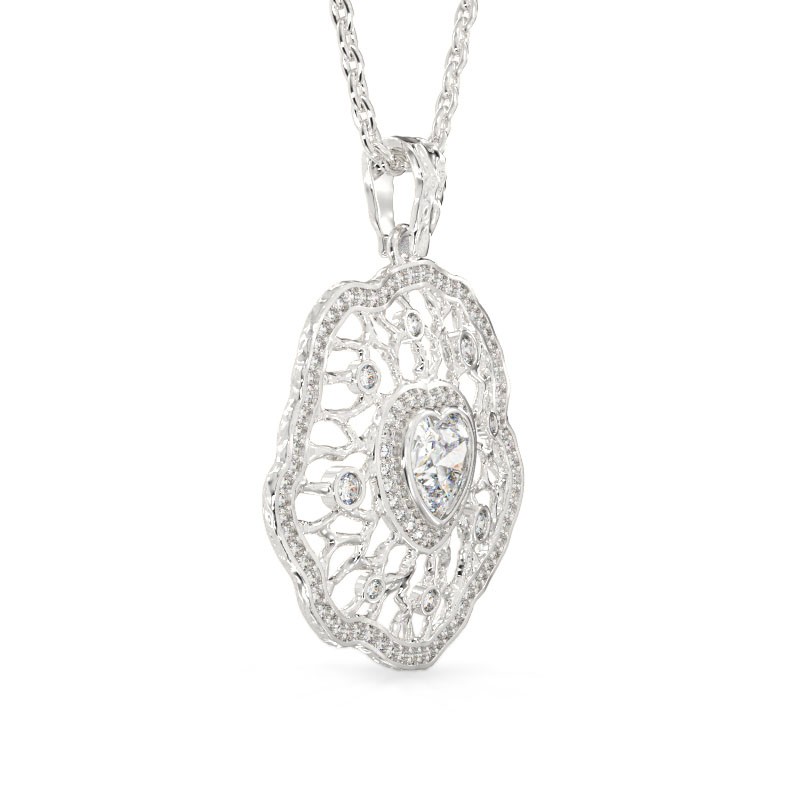 Petunia White Gold Pendant