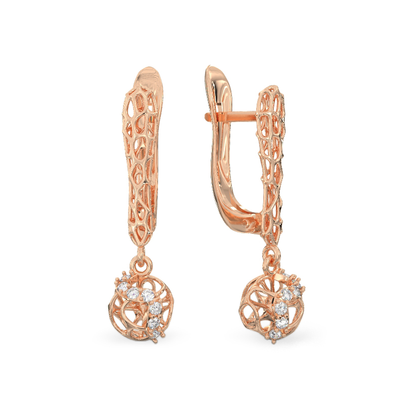 Small Mystic Coral Earrings From Rose Gold