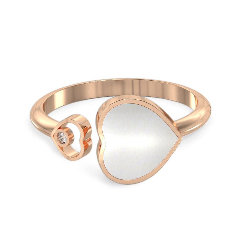 Two Hearts Rose Gold Solid Ring2