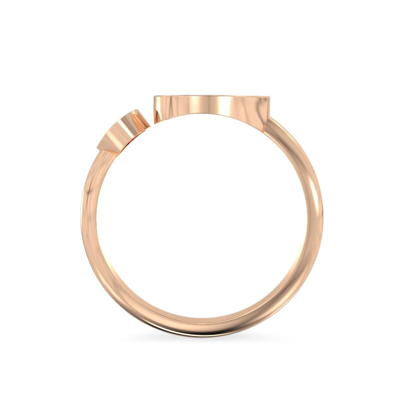 Two Hearts Rose Gold Solid Ring3